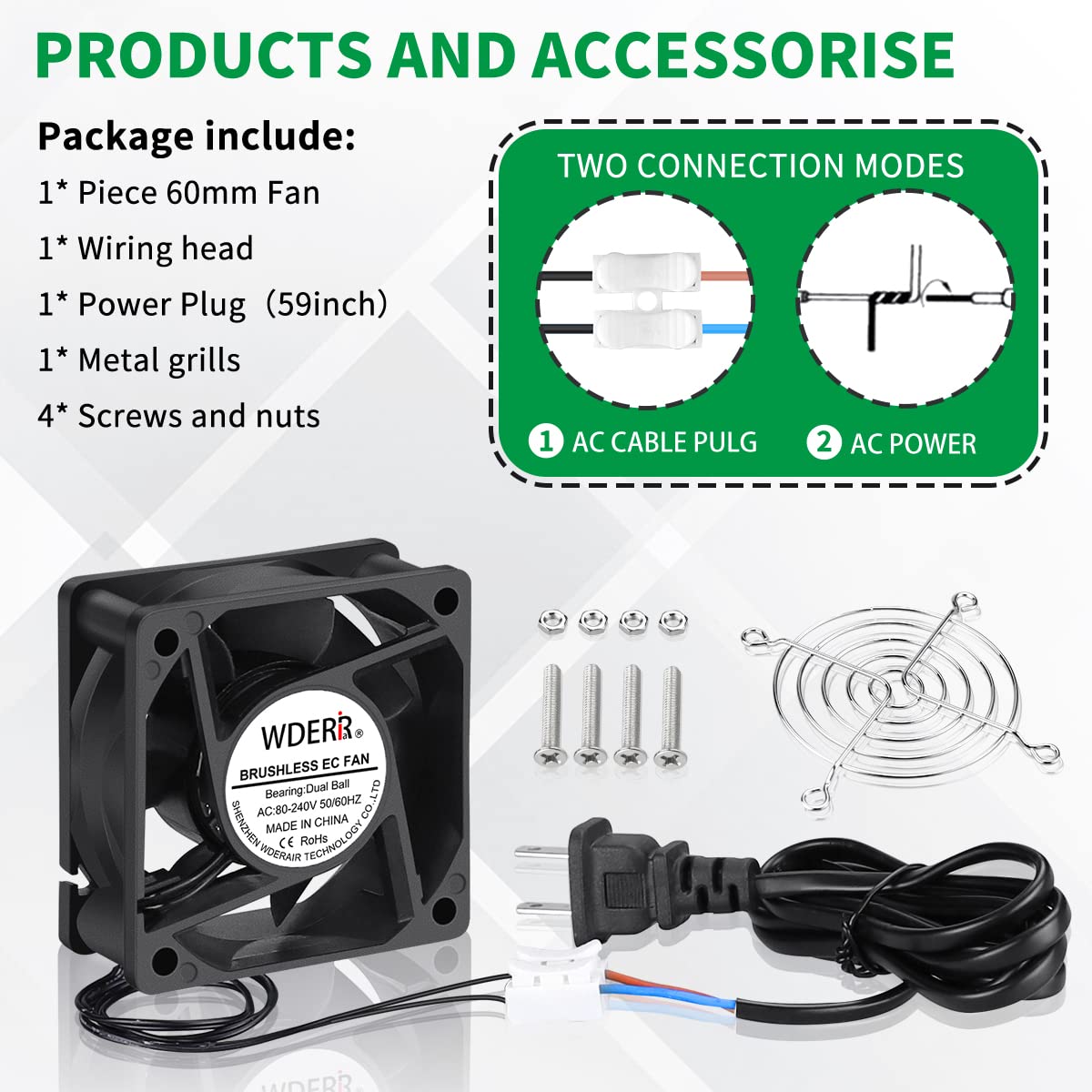 60mm x 25mm Mini Muffin Fan Cooling Axial AC X1766
