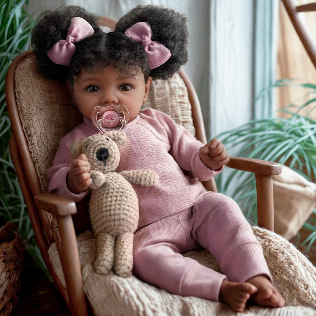 20 Inch Black Baby Girl K3677
