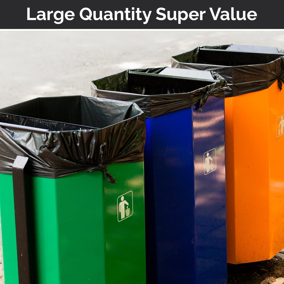 55 Gallon Heavy Duty 3 Mil Black Trash Bags 50 Ct W181821