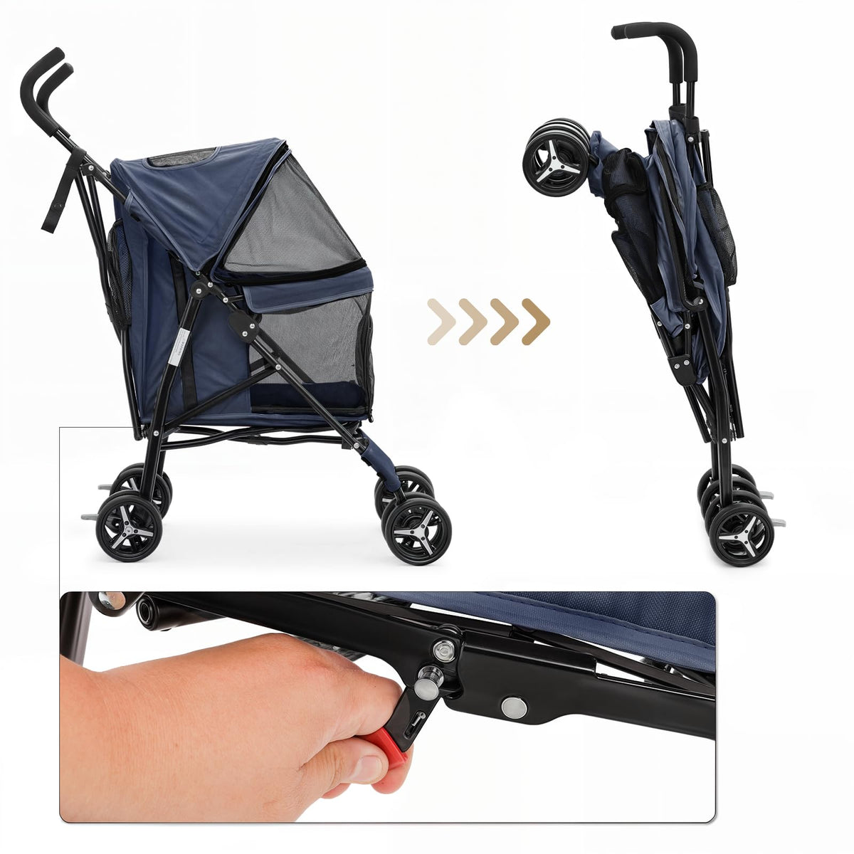 Navy Blue Pet Stroller A917160
