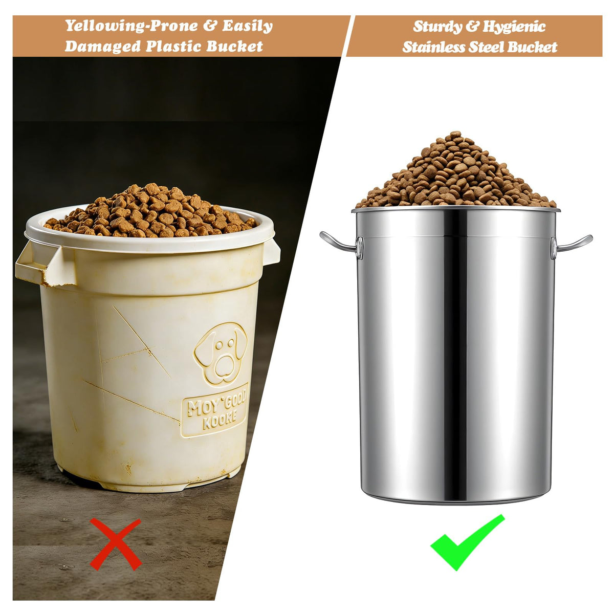 45 Lbs Stainless Steel Airtight Dog Food Storage Container M125524