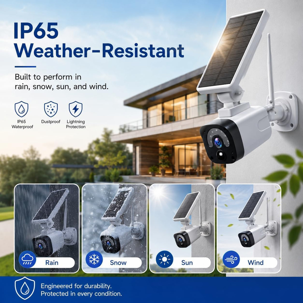 4MP Solar Security Cameras Wireless Outdoor WiFi R715