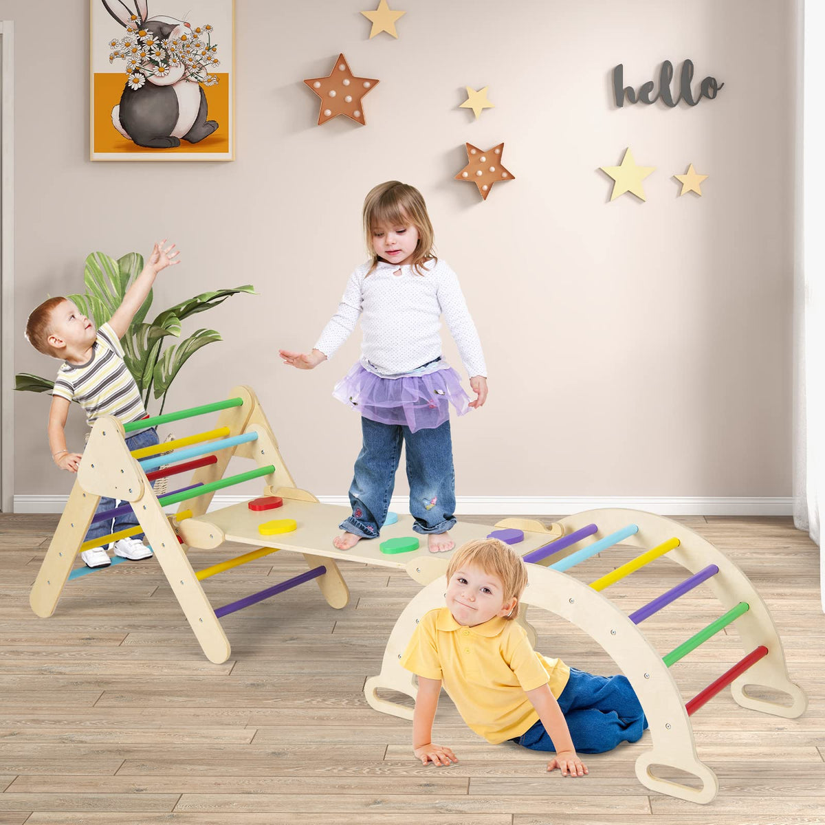7 in 1 Foldable Wood Climbing Toys P2526