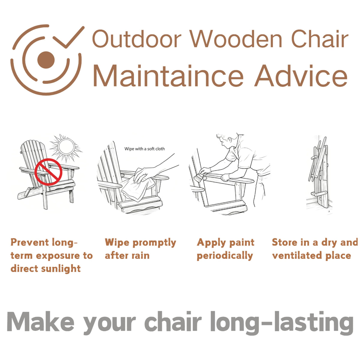 100 lbs Capacity Solid Wood Adirondack Chair F858945