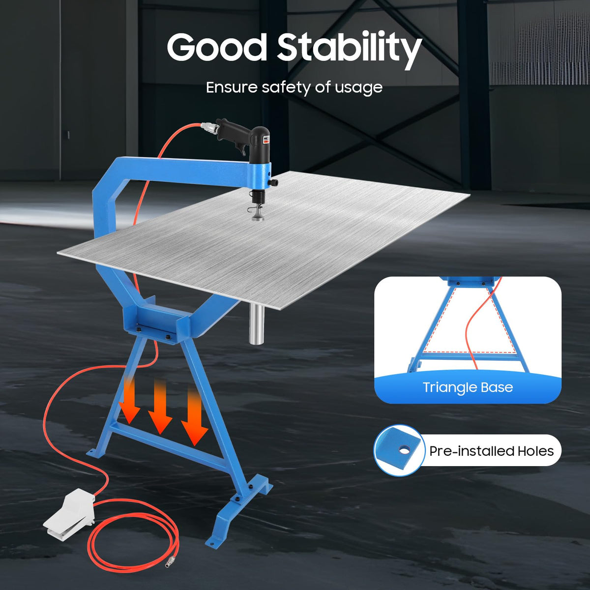 Pneumatic Planishing Hammer Metal Shrinker Stretcher Set Stainless Steel Sheet Metal Shaping Machine T471637