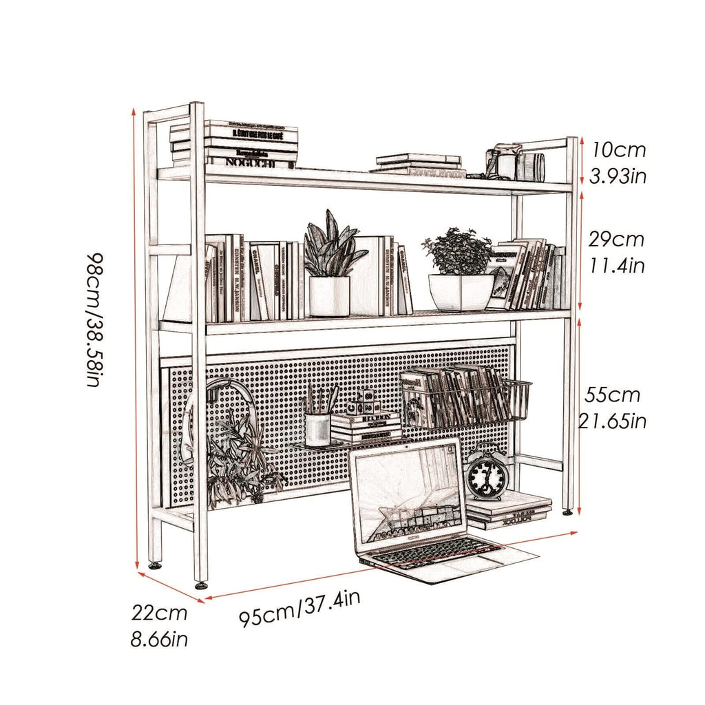 White Metal Desktop Bookshelf O482400