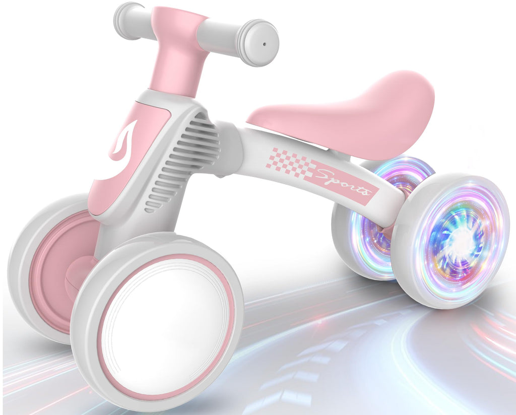 Baby Balance Bike No Pedal 4 Wheels Soft Seat N2376