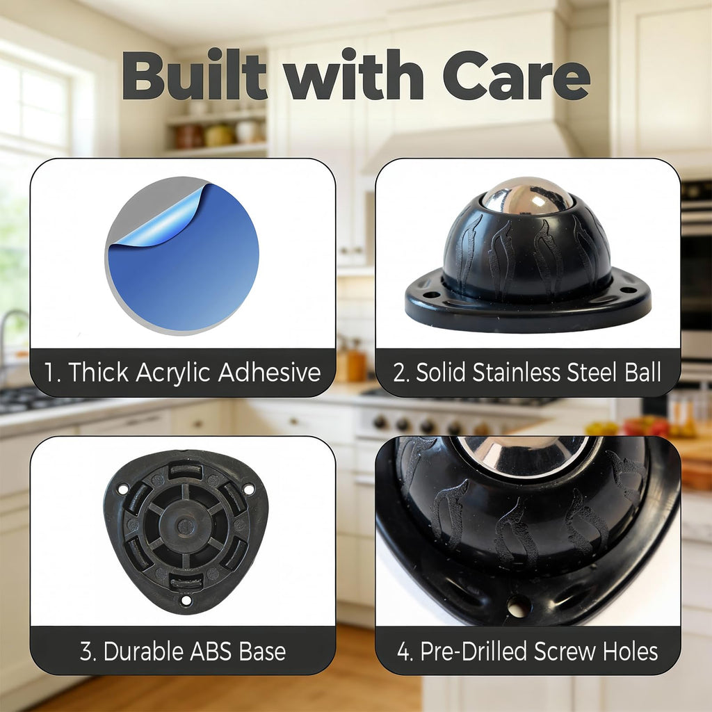 4 Pack Self Adhesive Swivel Casters Y401