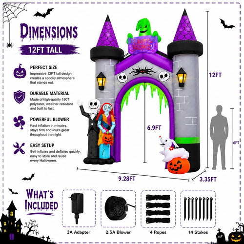 12FT Inflatable Archway with LED Light B6241