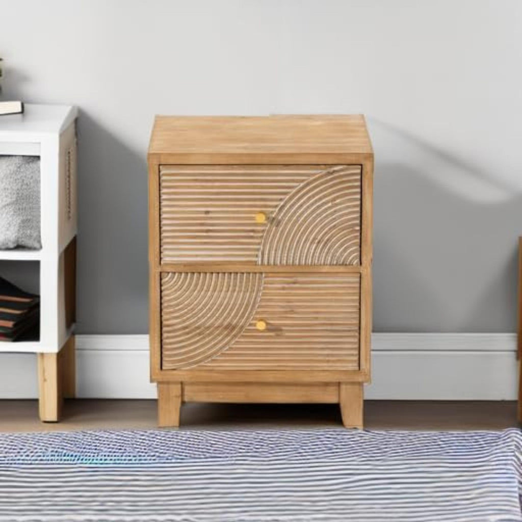 2 Drawer Wood Nightstand V928