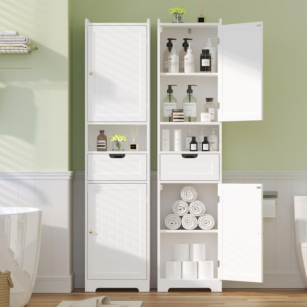 67" H Tall White Bathroom Storage Cabinet Z304