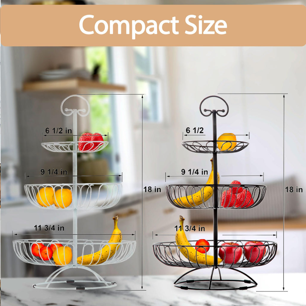 3-Tiered Black Wire Fruit and Vegetable Holder M1134