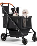 Foldable Ventilated Dog Stroller with Canopy N84146