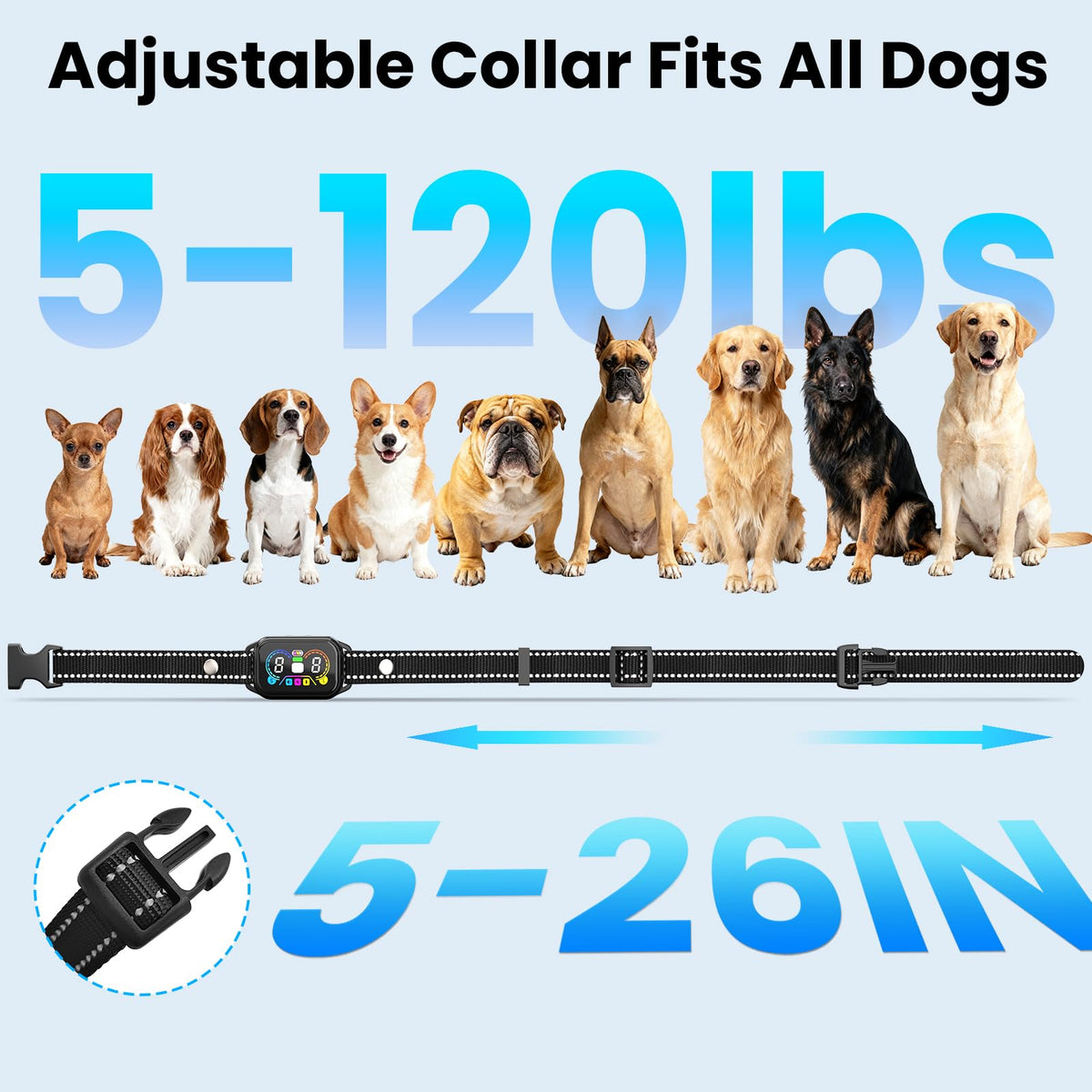 2-in-1 Dog Bark Collar with Remote, 3 Modes, IP67 Waterproof C95368