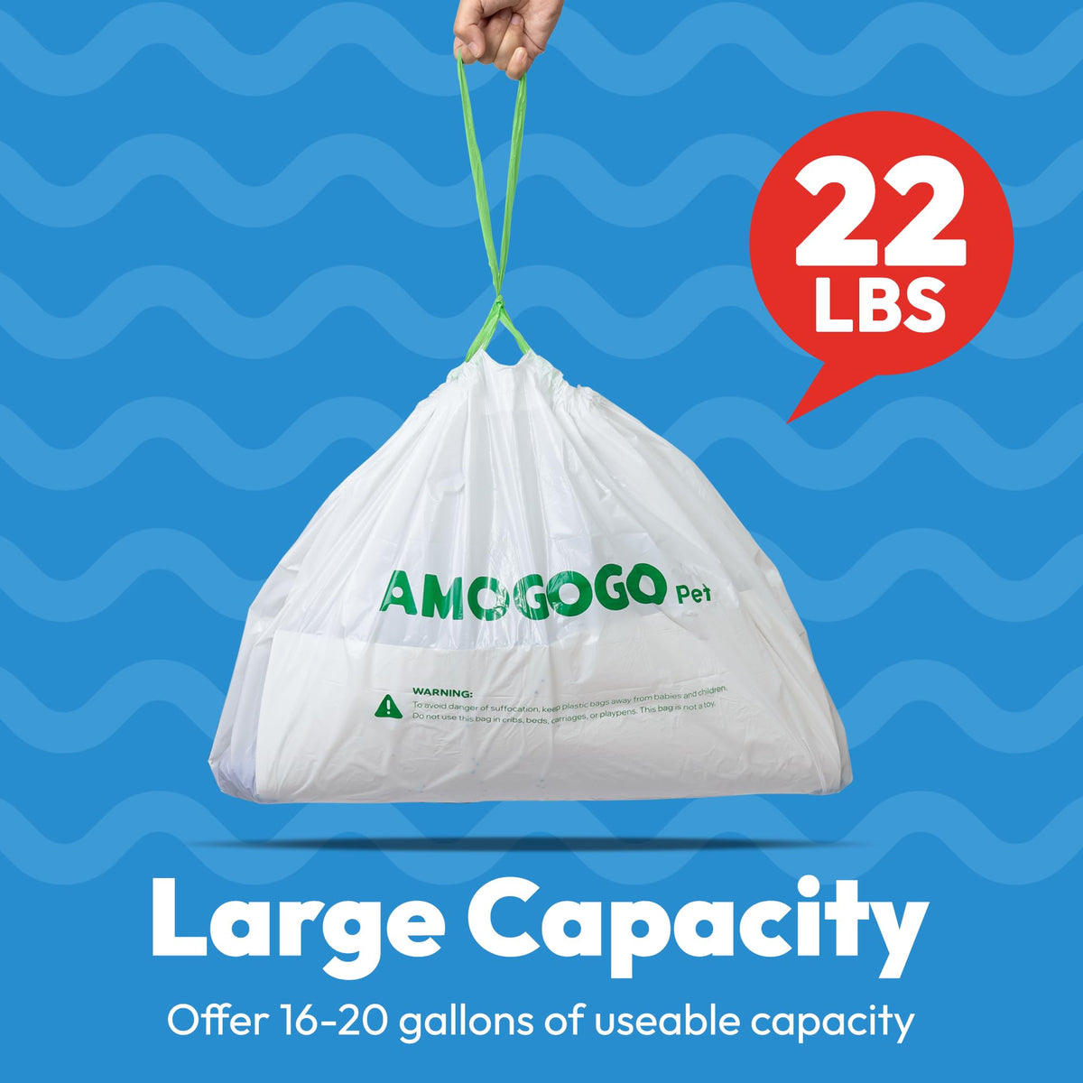 20 Pack Cat Litter Bags with Drawstring J74872