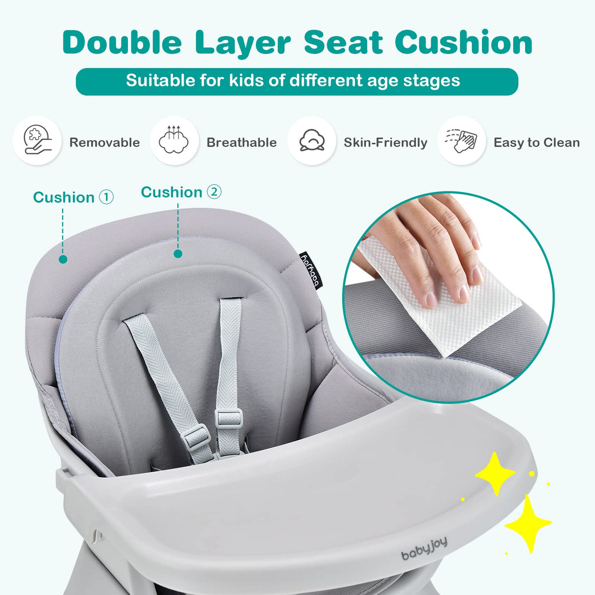 8 in 1 Convertible High Chair with Removable Tray Y49457