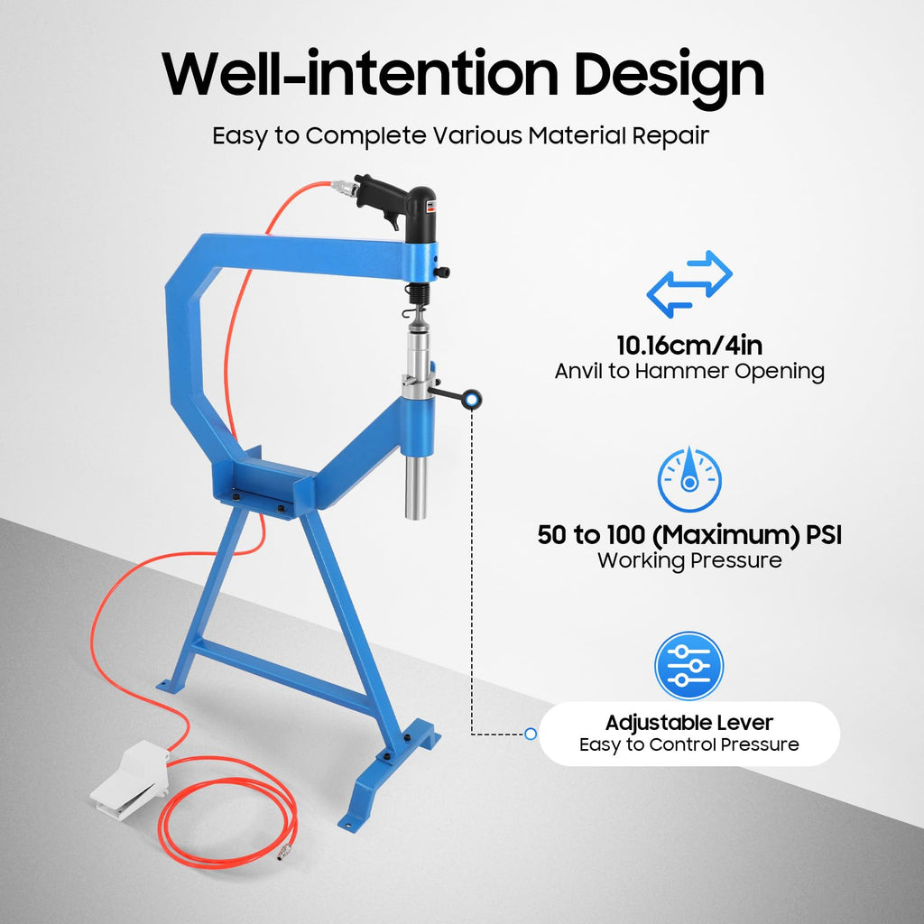 Pneumatic Planishing Hammer Metal Shrinker Stretcher Set Stainless Steel Sheet Metal Shaping Machine T471637