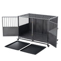 48 inch Heavy Duty Folding Metal Dog Cage with Divider Panel E203