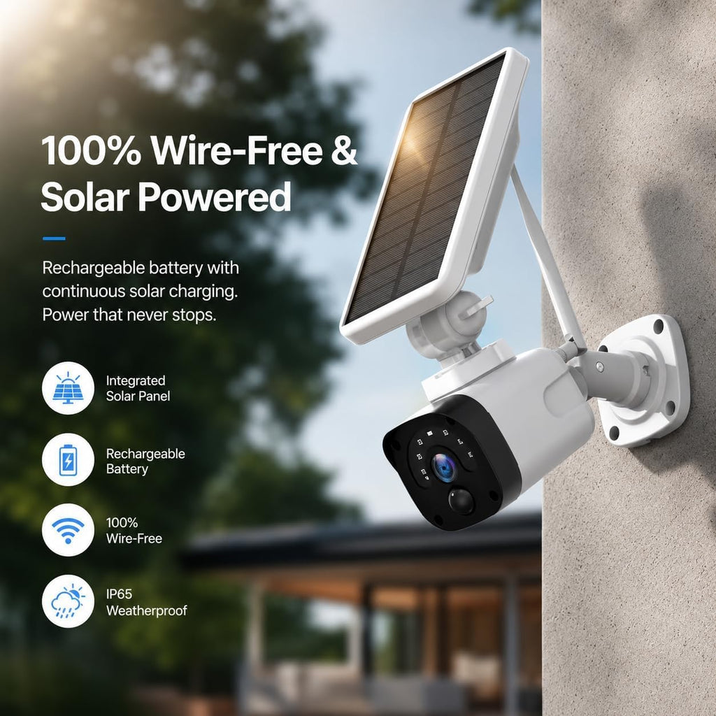 4MP Solar Security Cameras Wireless Outdoor WiFi R715