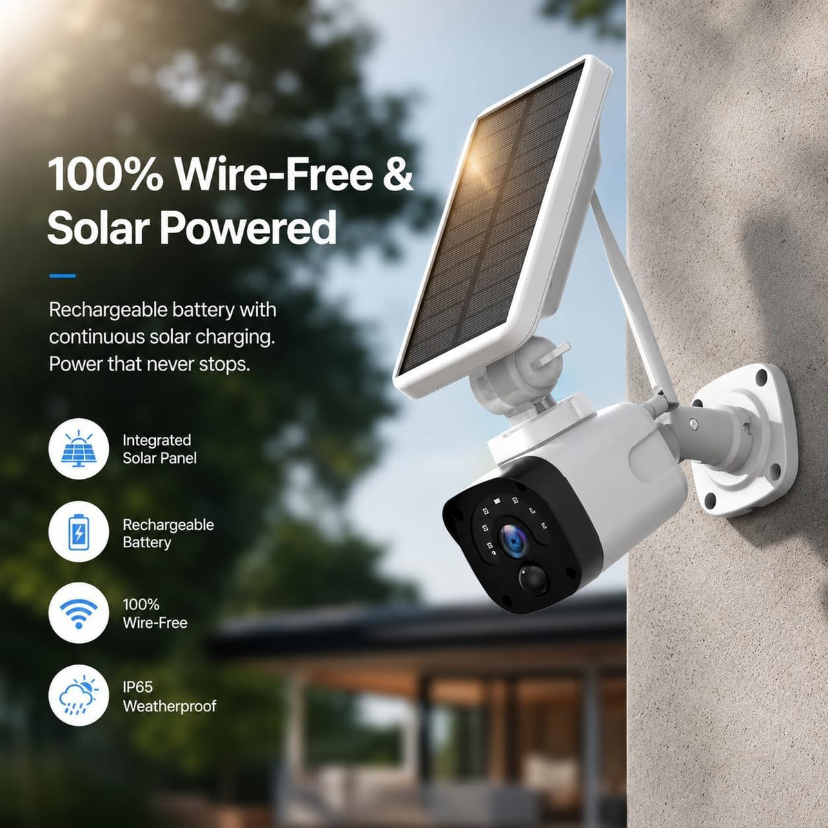 4MP Solar Security Cameras Wireless Outdoor WiFi R715