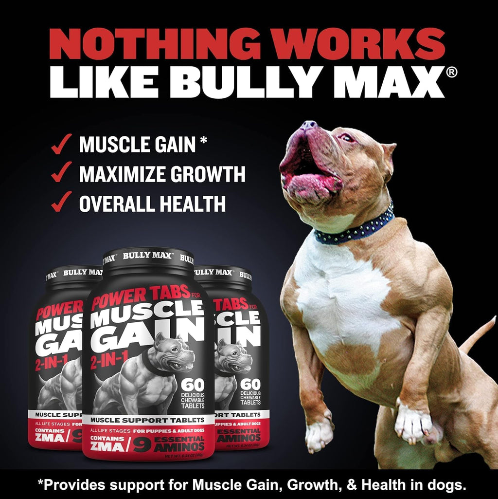 Dog Weight Gainer Soft Chews Liquid Gel Supplement & Muscle Builder Power Tabs Bundle I745