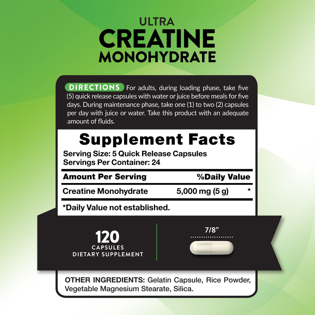 Creatine Monohydrate Capsules 120 Count P432955