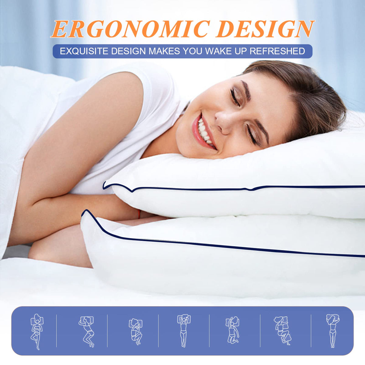 King Size Set of 2 Cooling Bed Pillows N1914