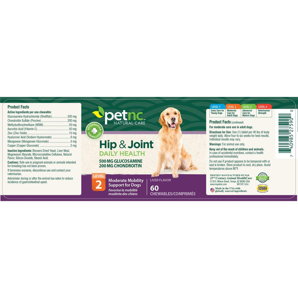 Hip & Joint Chewables for Adult Dogs, Liver, 60 Count I95770
