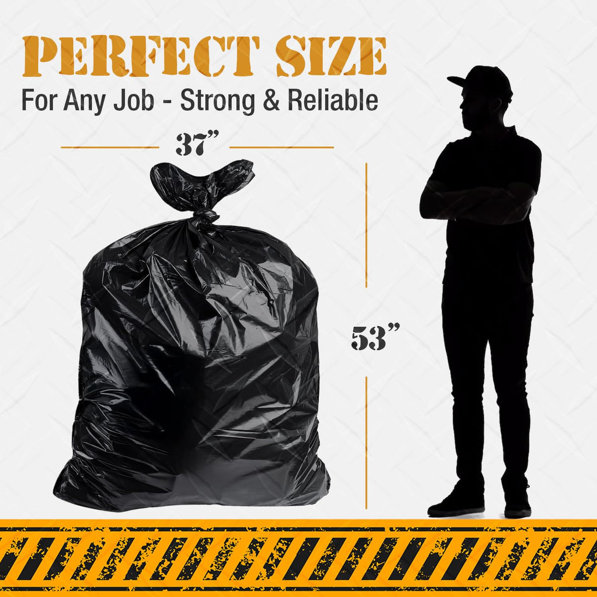 55 Gallon Heavy Duty 3 Mil Black Trash Bags 50 Ct W181821