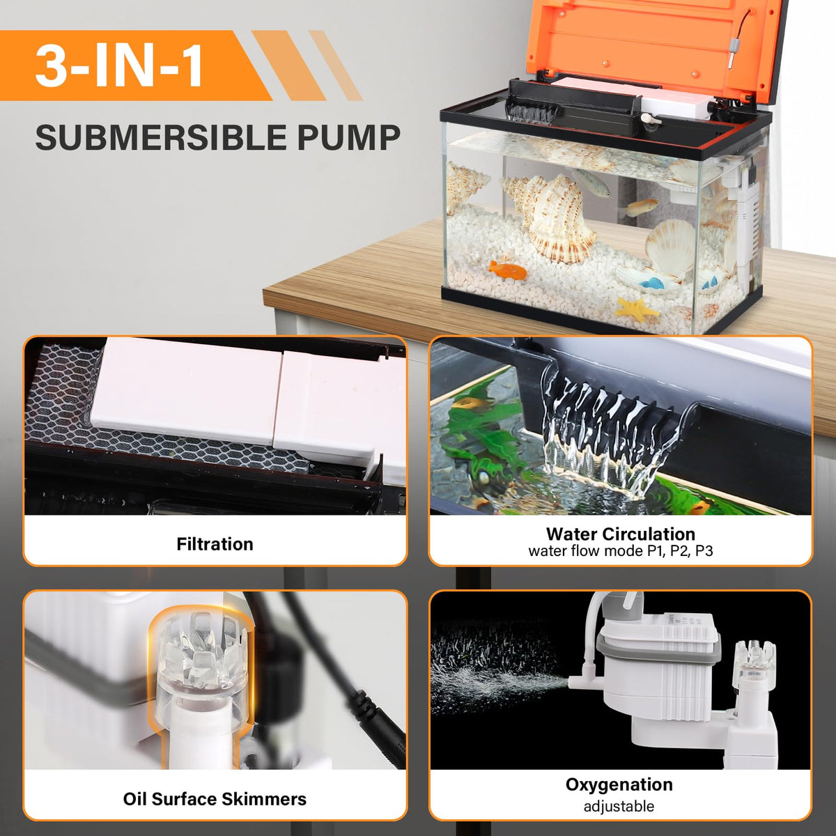 10 Gallon Glass Aquarium Starter Kit with Light Heater Pump Filter E163699