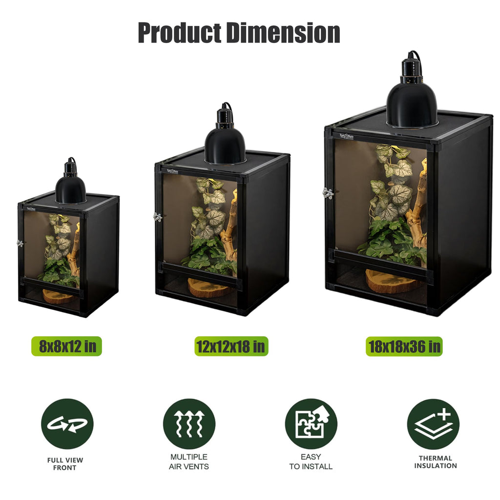 18"x18"x36" Aluminum Reptile Enclosure with Screen & Acrylic Doors Y20648
