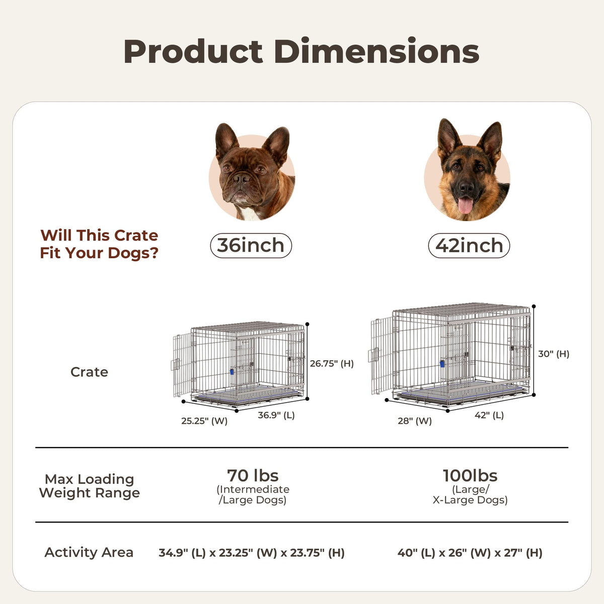 36 Inch Collapsible Dog Crate H900