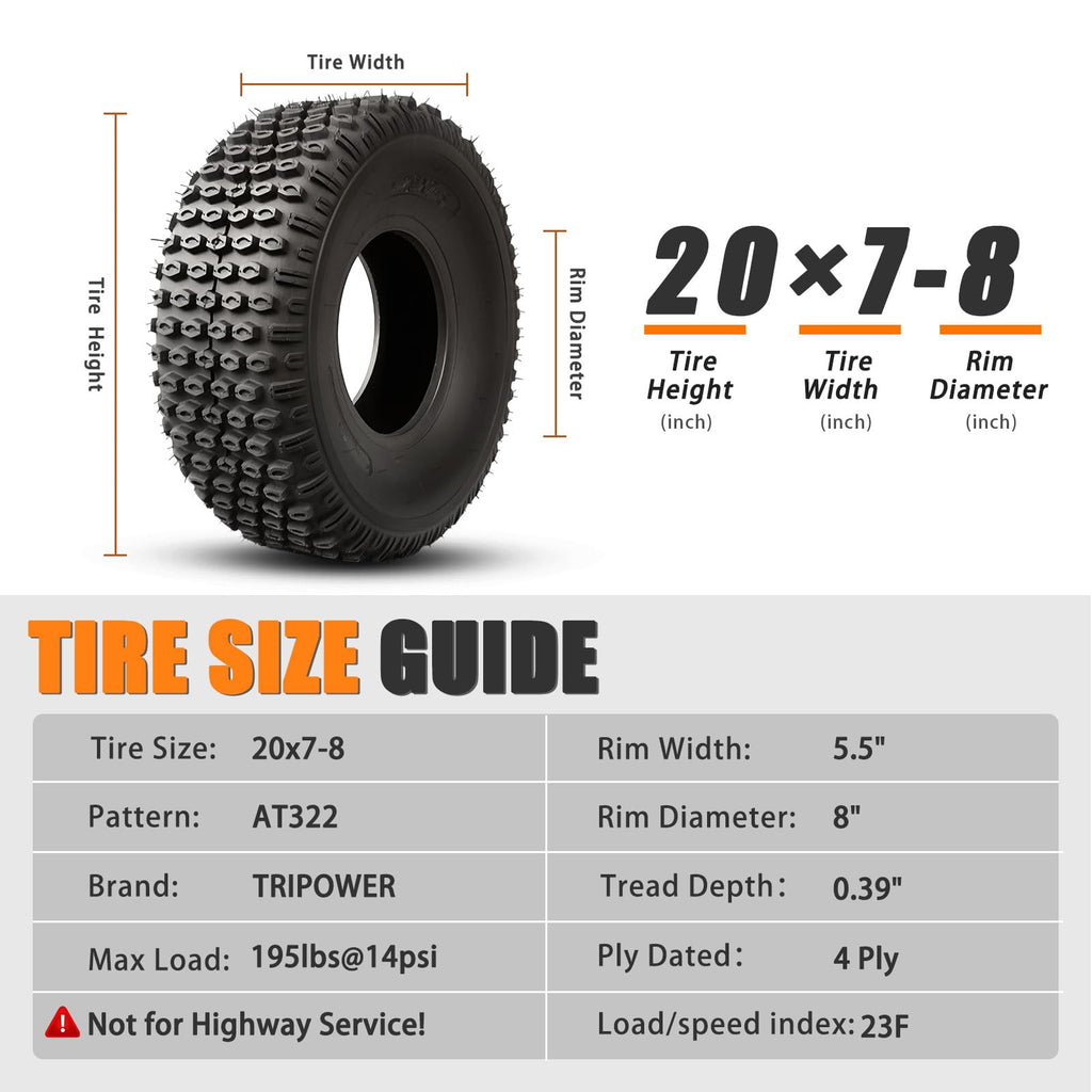 20x7-8 All Terrain ATV Tires Set of 2 B269