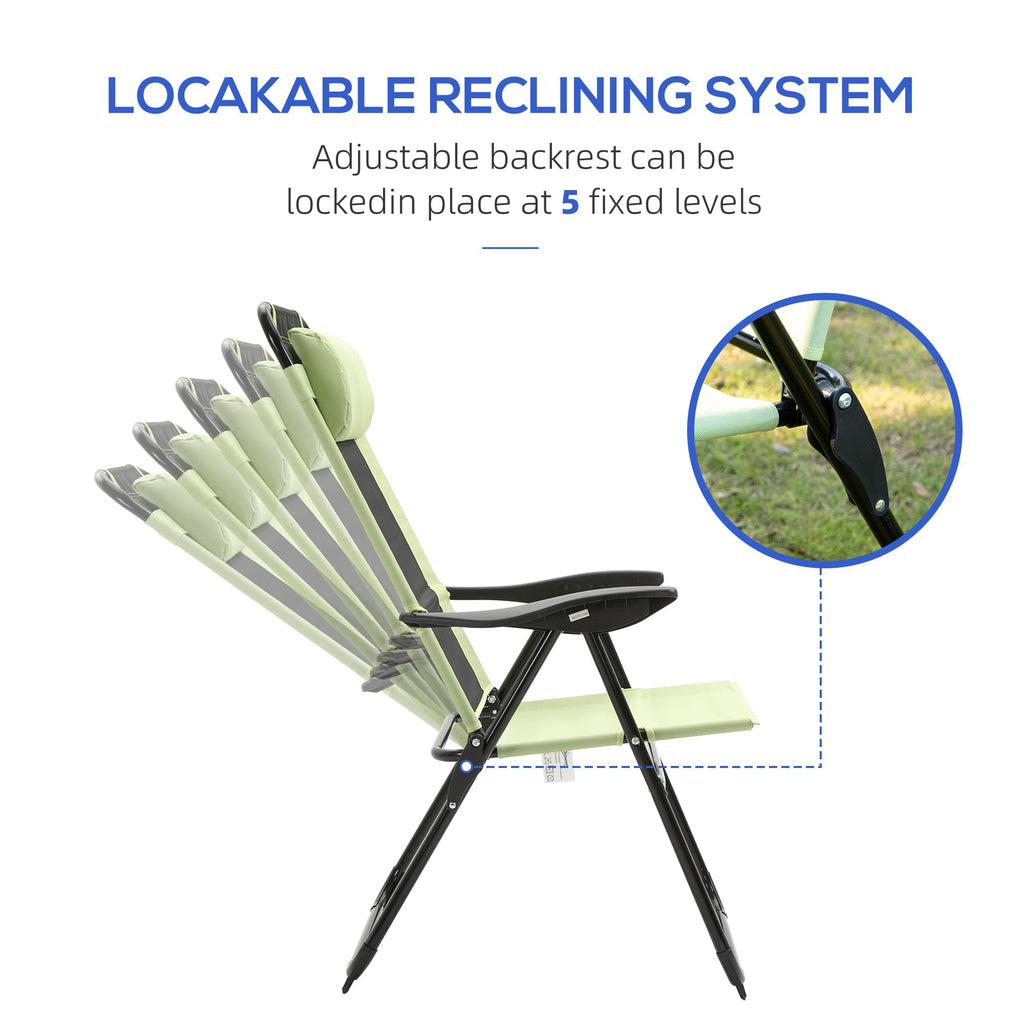 Folding Patio Dining Chairs Set of 2 Green S926842