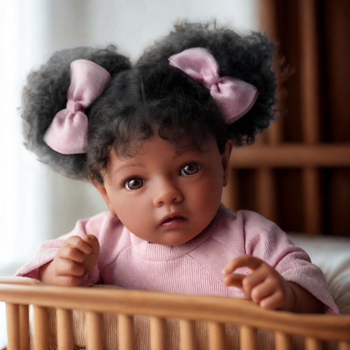 20 Inch Black Baby Girl K3677
