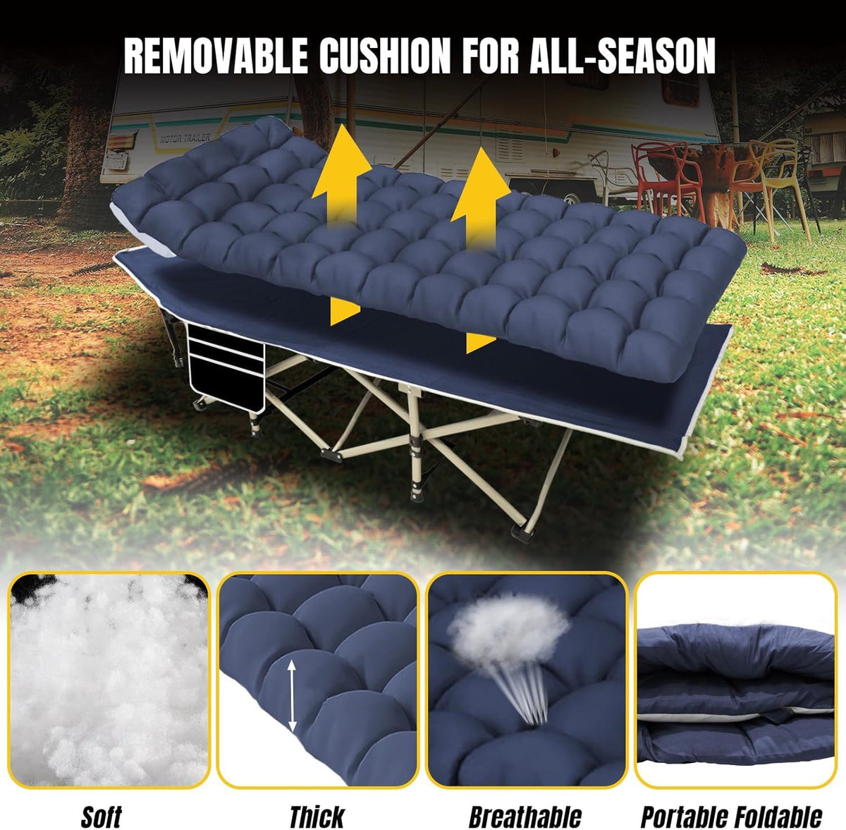 Folding Camping Cot Bed 32" Wide Oxford C8920