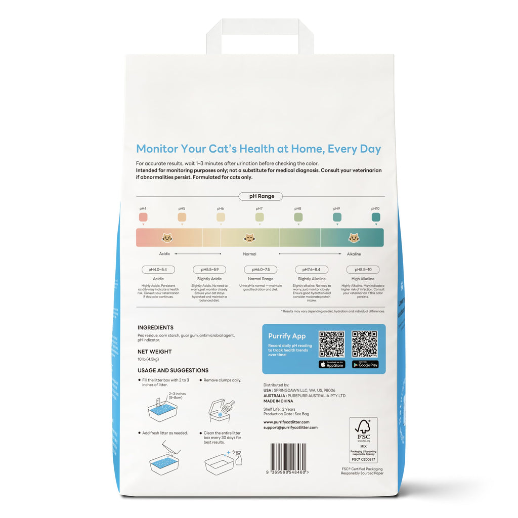 Plant-Based Tofu Cat Litter with Cassava, Color-Changing, Fast Clumping, Unscented 10 lb C192045
