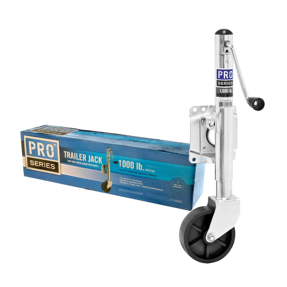 Utility Trailer Jack, Side Mount, 1,000 lbs. Lift Capacity, 10 Inch Travel C742