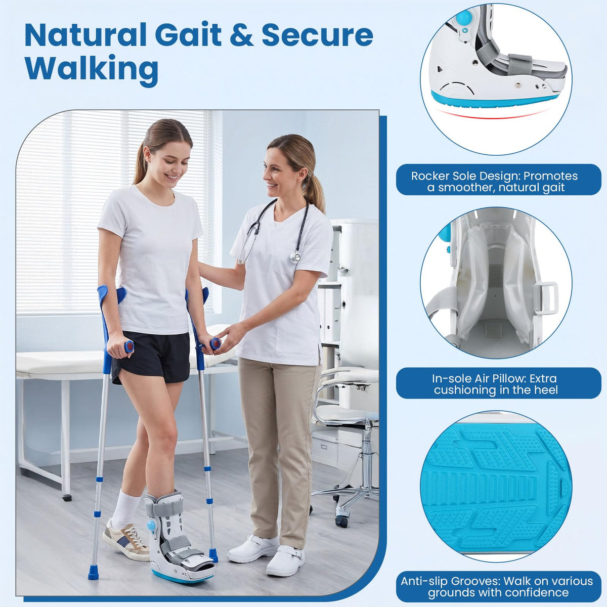 Small Air Cam Walker Fracture Boot with Decompression Insole G312