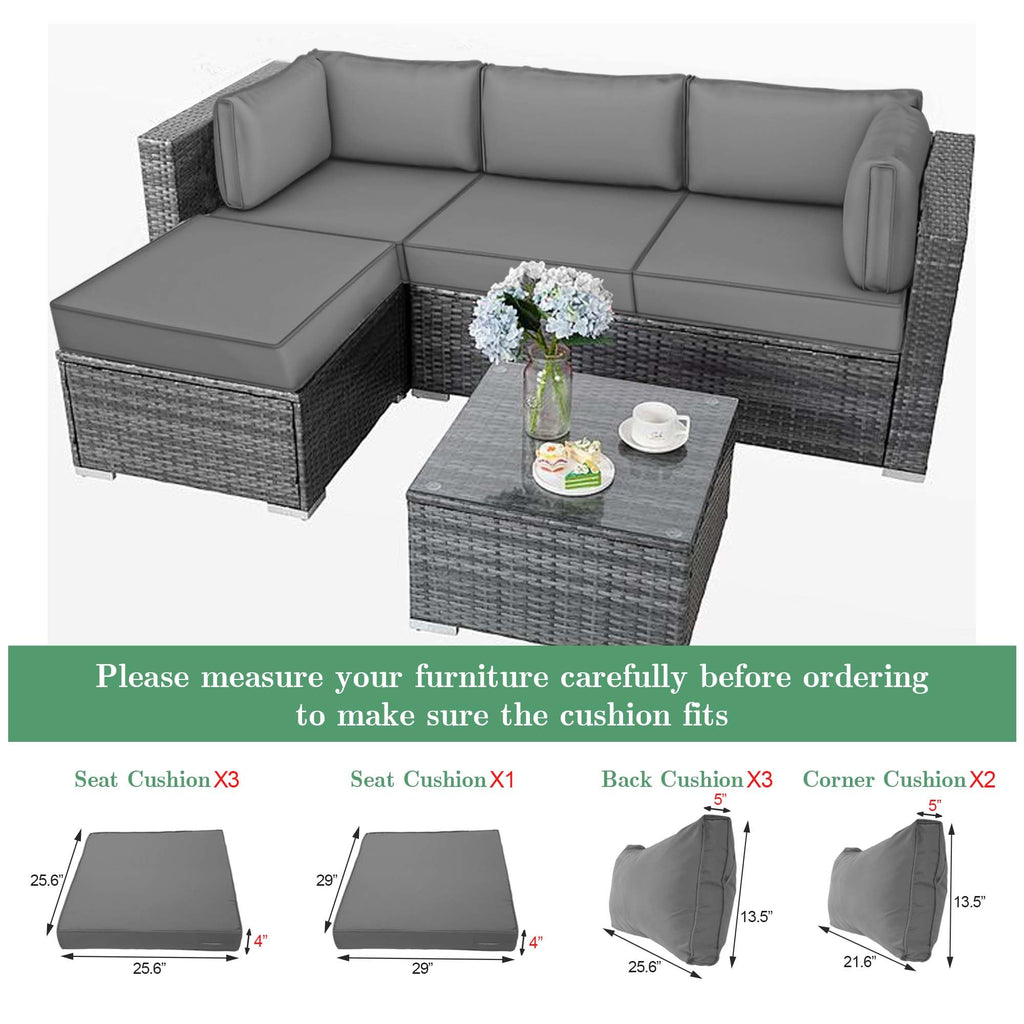 Waterproof Outdoor Couch Cushions 4 Seat Dark Grey G562259