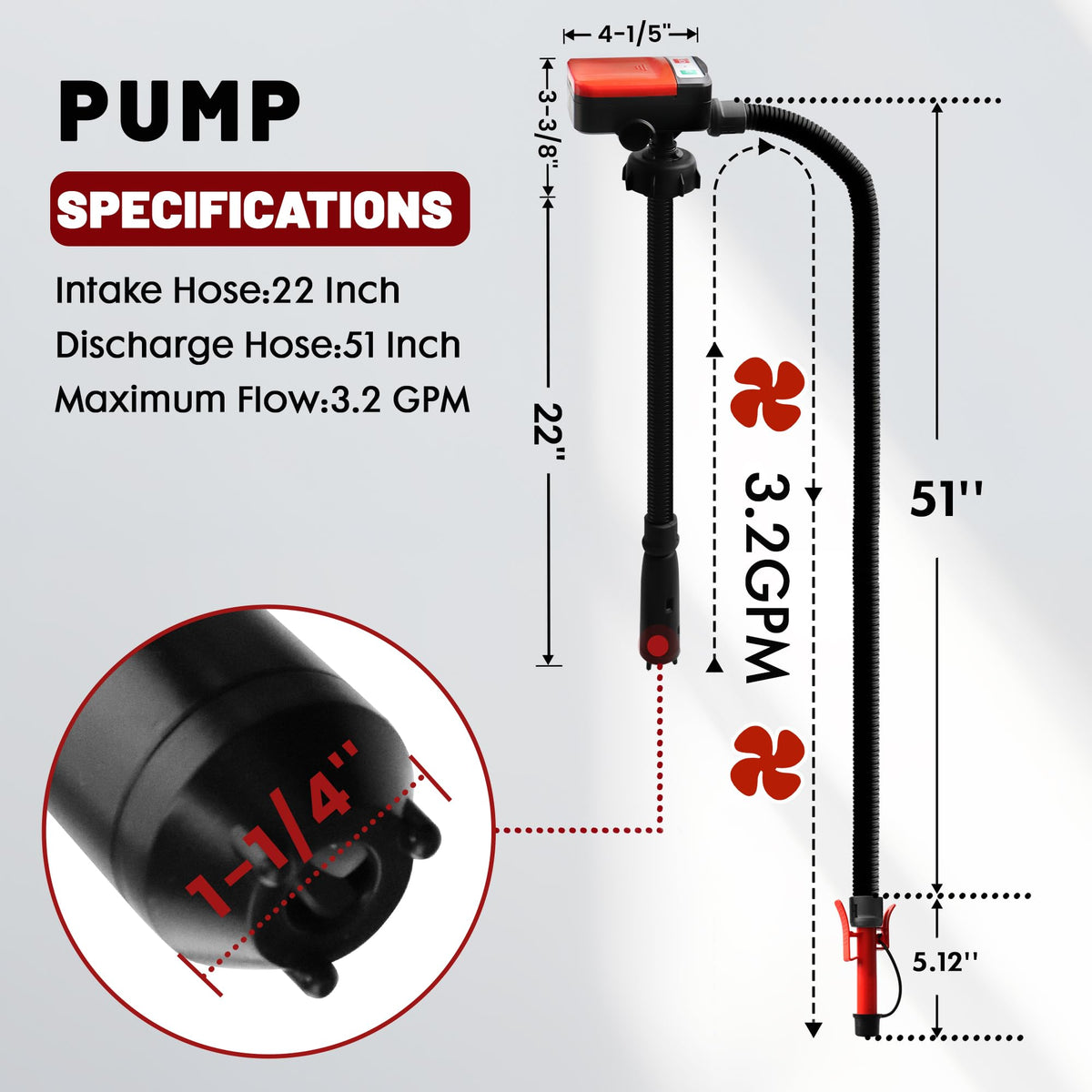 Battery Powered Fuel Transfer Pump with Automatic Stop Nozzle D5530