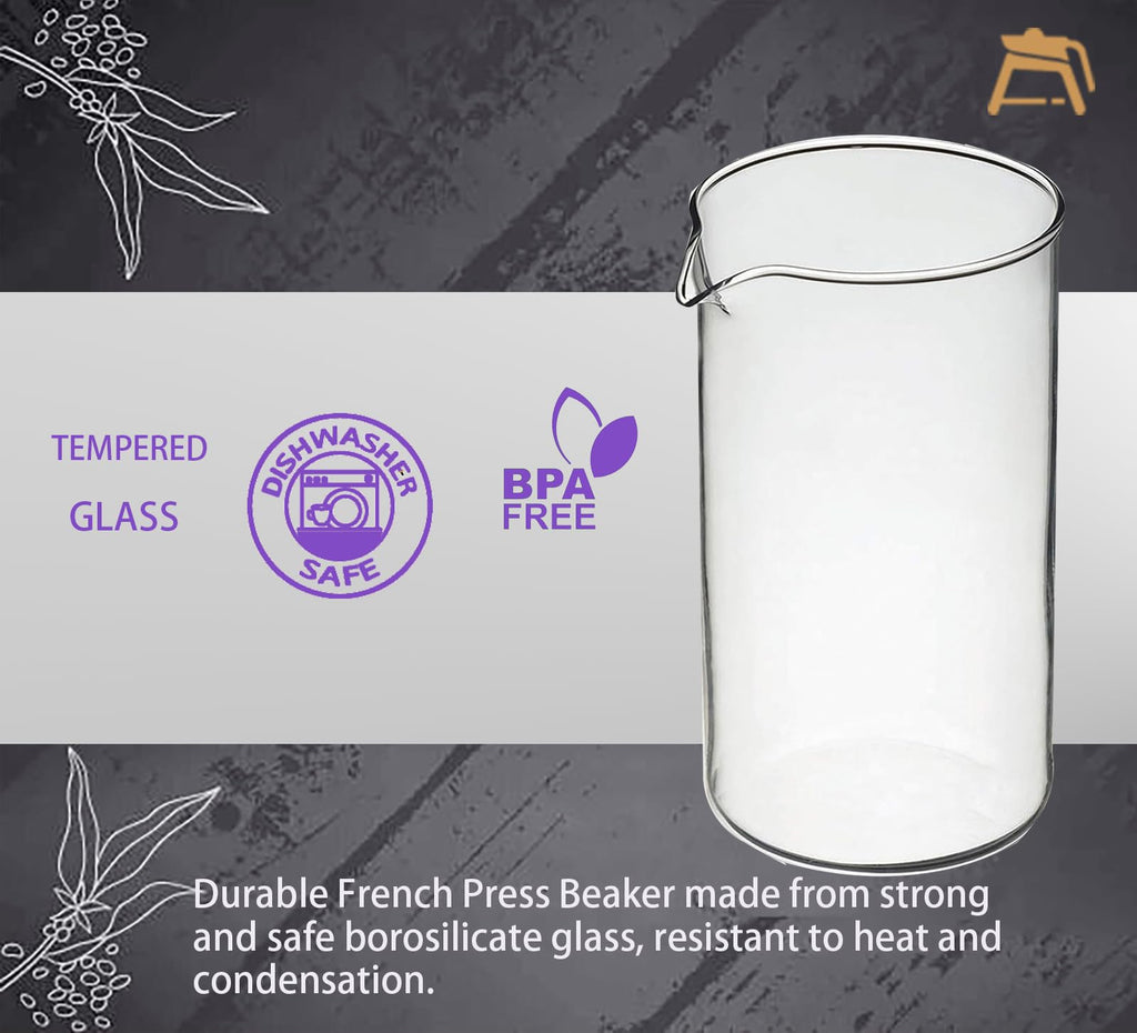 34 oz Borosilicate Glass French Press Replacement Beaker V913