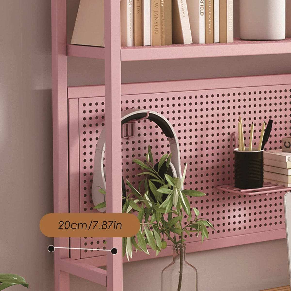 White Metal Desktop Bookshelf O482400