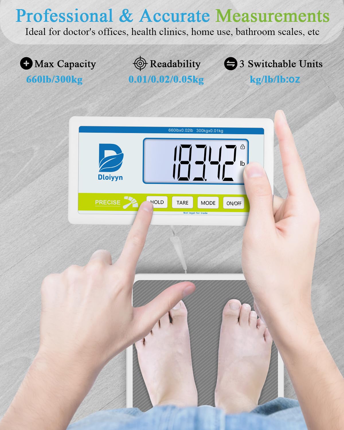 660 lb Digital Medical Floor Scale Q59931
