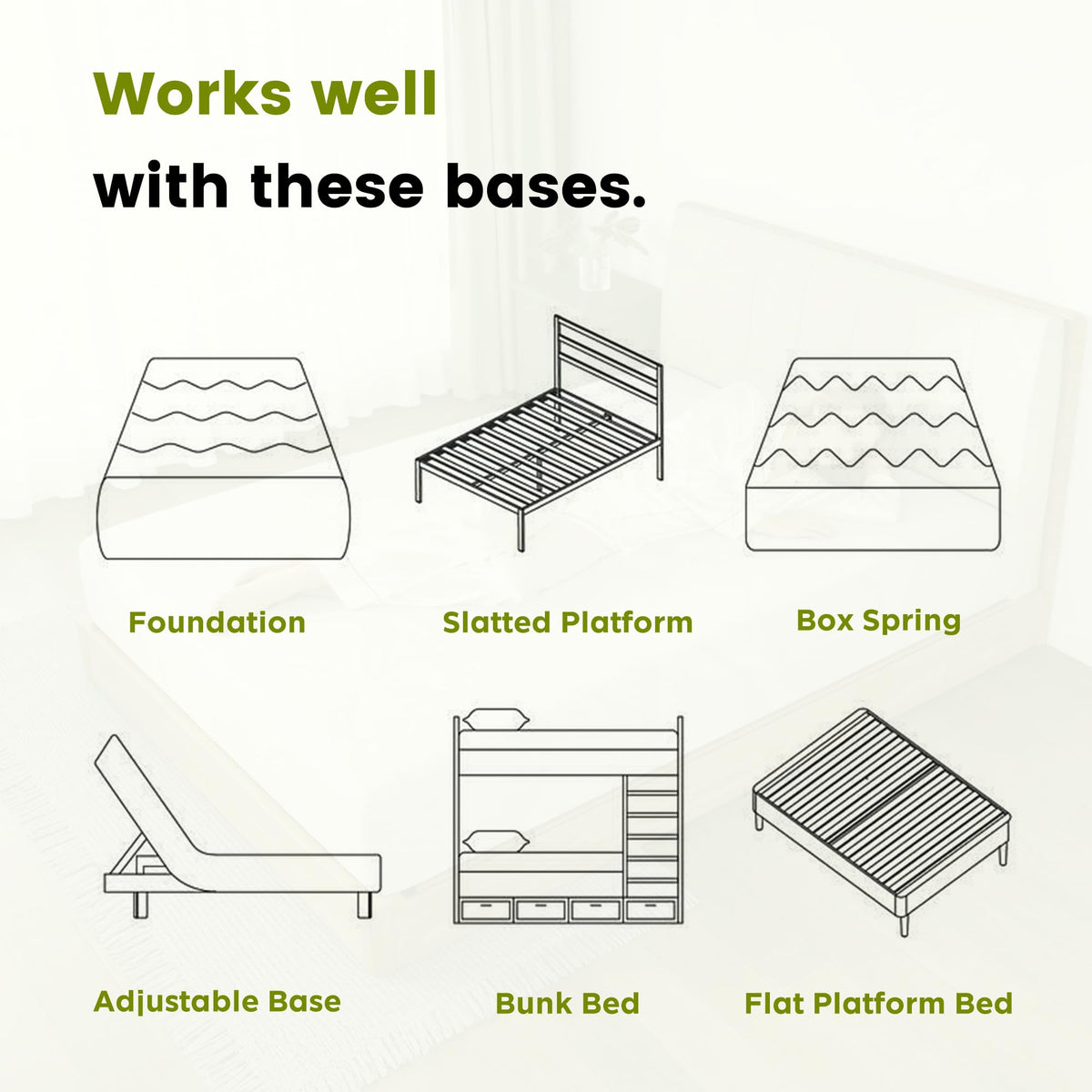 6 Inch Green Tea Gel Memory Foam Mattress R1797
