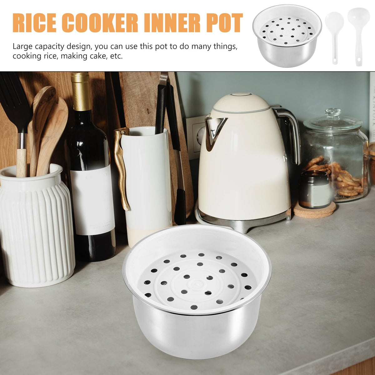 3L Stainless Steel Non-Stick Rice Cooker Inner Pot Q560