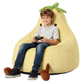 Yellow Faux Rabbit Fur Memory Foam Bean Bag Chair M63757