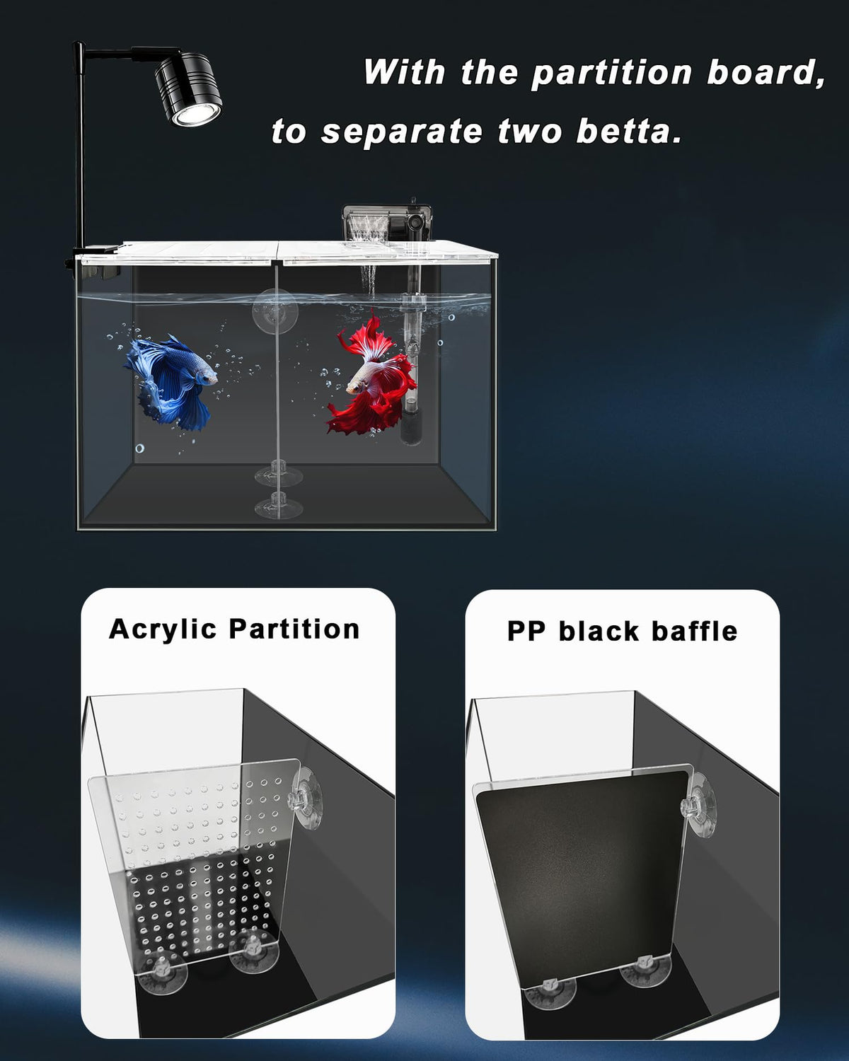 3 Gallon Ultra-Clear Glass Fish Tank with Filter and Led Light N73259