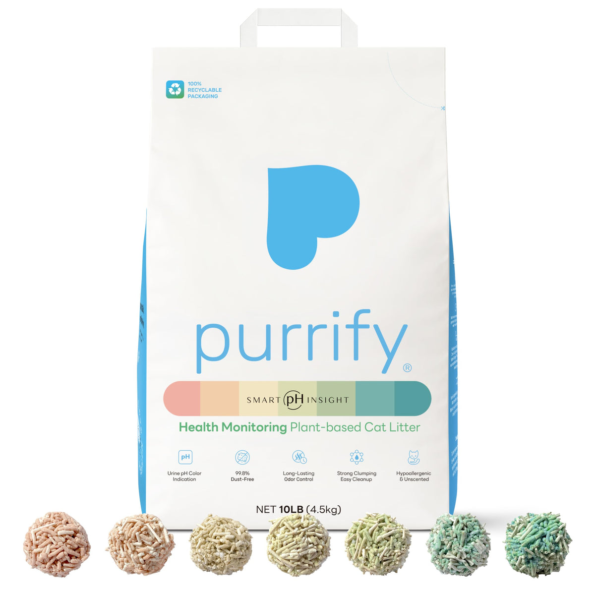 Plant-Based Tofu Cat Litter with Cassava, Color-Changing, Fast Clumping, Unscented 10 lb C192045