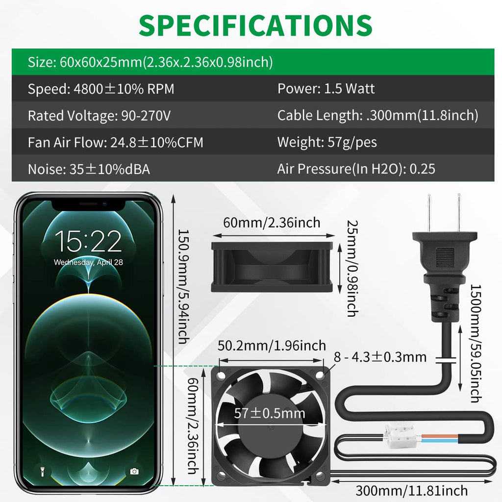 60mm x 25mm Mini Muffin Fan Cooling Axial AC X1766